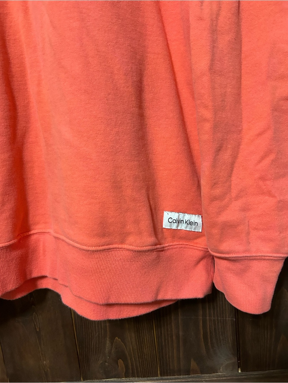 Calvin Klein Men's Coral/Salmon Crewneck Sweatshirt - Picture 2 of 5